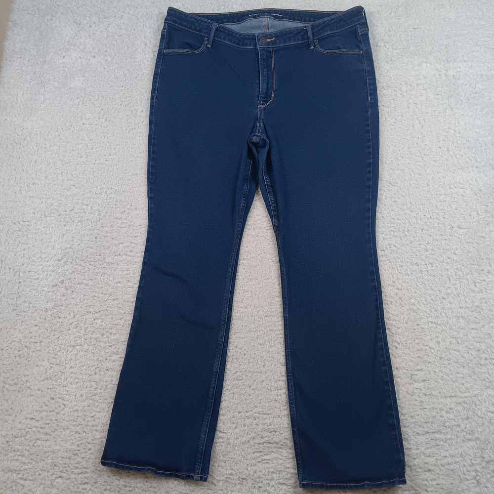 Old Navy Jean Wow Boot-Cut Women 18 Blue Mid Rise Stretch 1166
